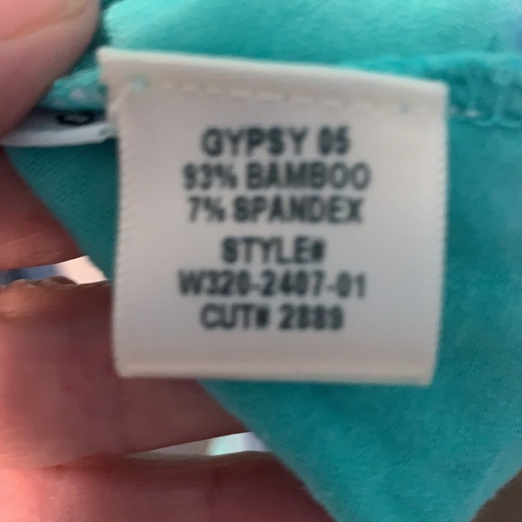 Gorgeous gypsy 05 turquoise maxi dress with purple tie dye at the hem - Picture 5 of 7